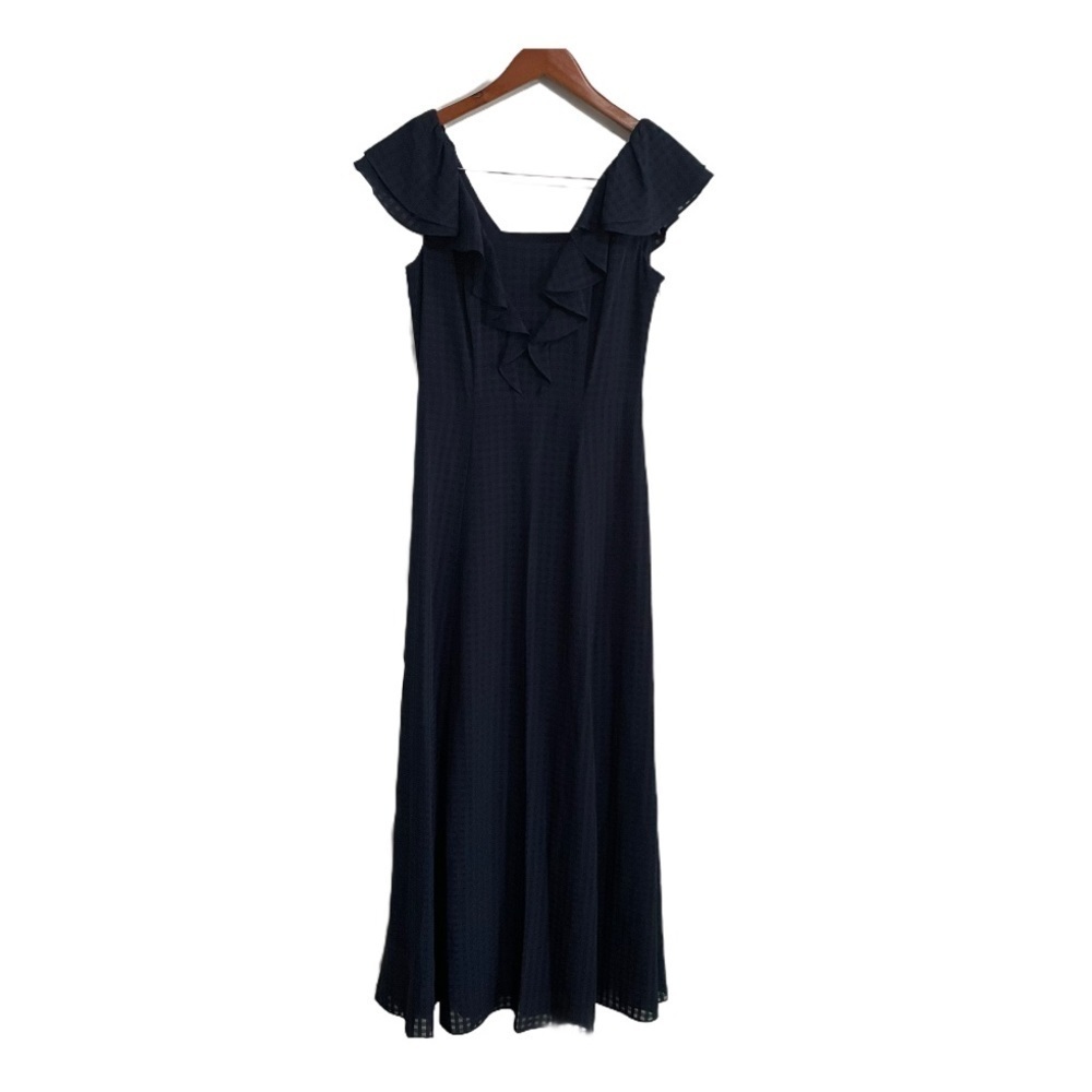 NWT Donna Karan Fit & Flare Checkered dress blue - Picture 3 of 13
